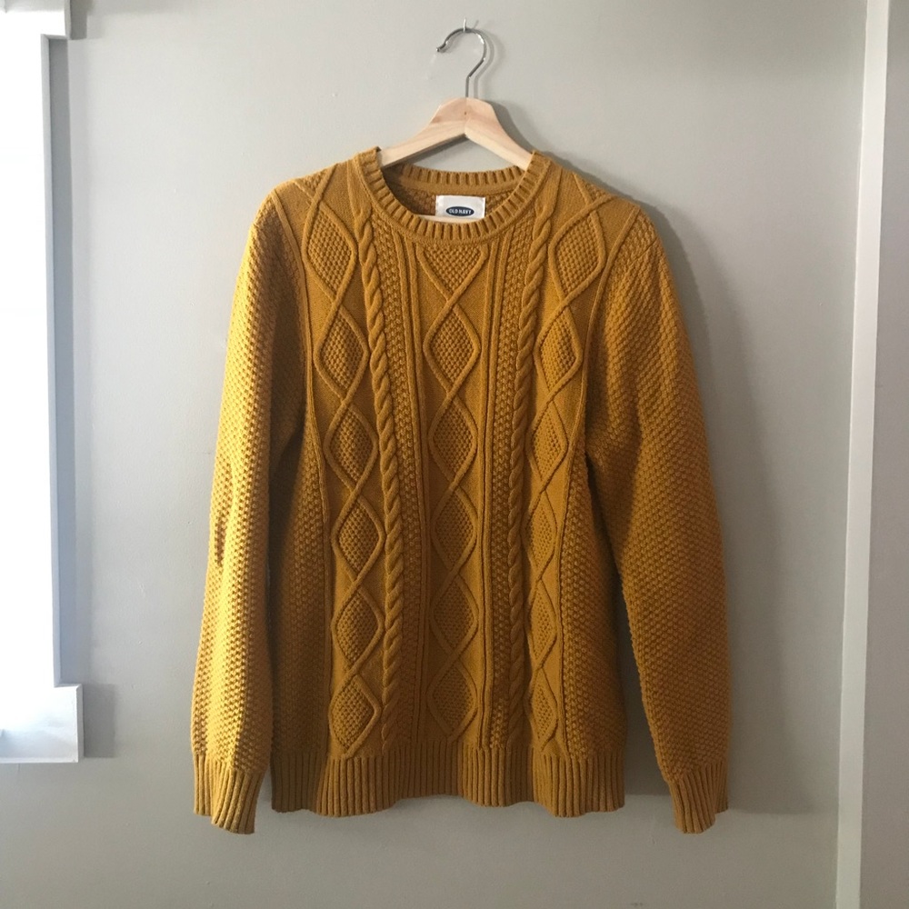 2/$20- Old Navy mustard colour cable knit sweater